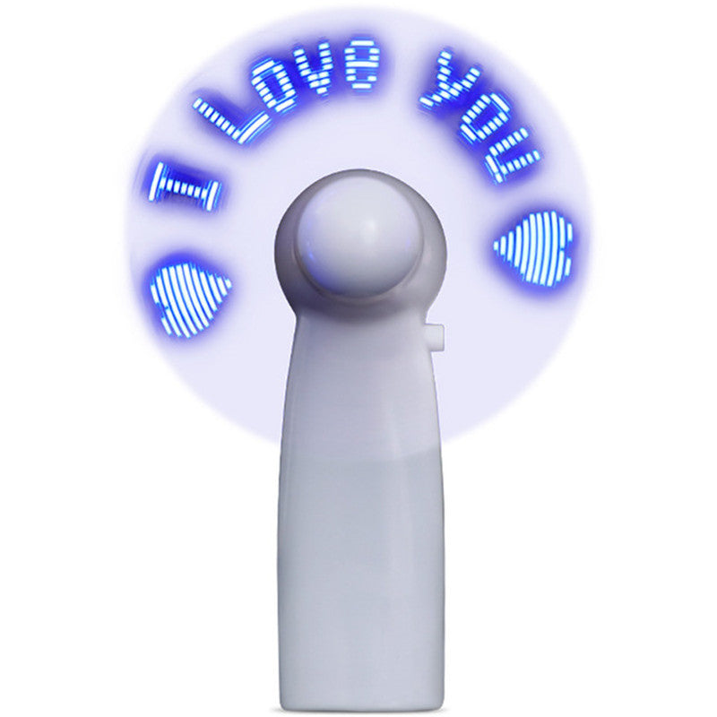 Programmable Message Fan Rechargeable LED Fan Portable Mini Custom Message Battery Light With Text Operated Rechargeable LED Fan